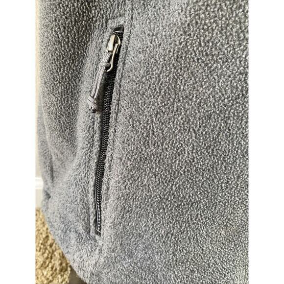 LL Bean Men’s Dark Gray Fleece Zip Vest Size Large Pockets Logo EUC - Picture 6 of 11